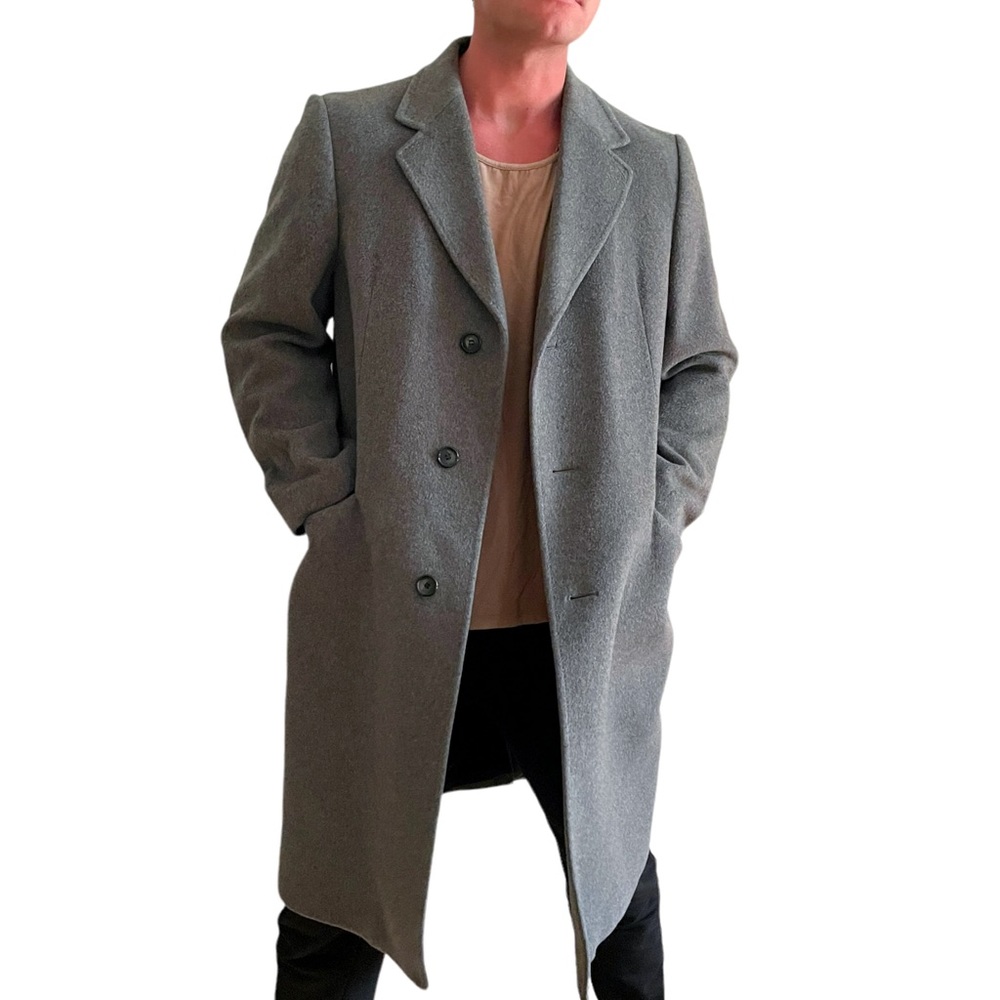 Gray Wool Overcoat - image 1